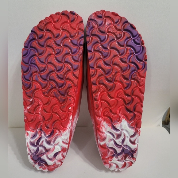 Birkenstock Women Red ,white and Purple Sandals Size 38 - Picture 8 of 9